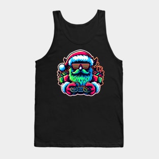 Rertro Santa Claus Gamer Christmas Tank Top